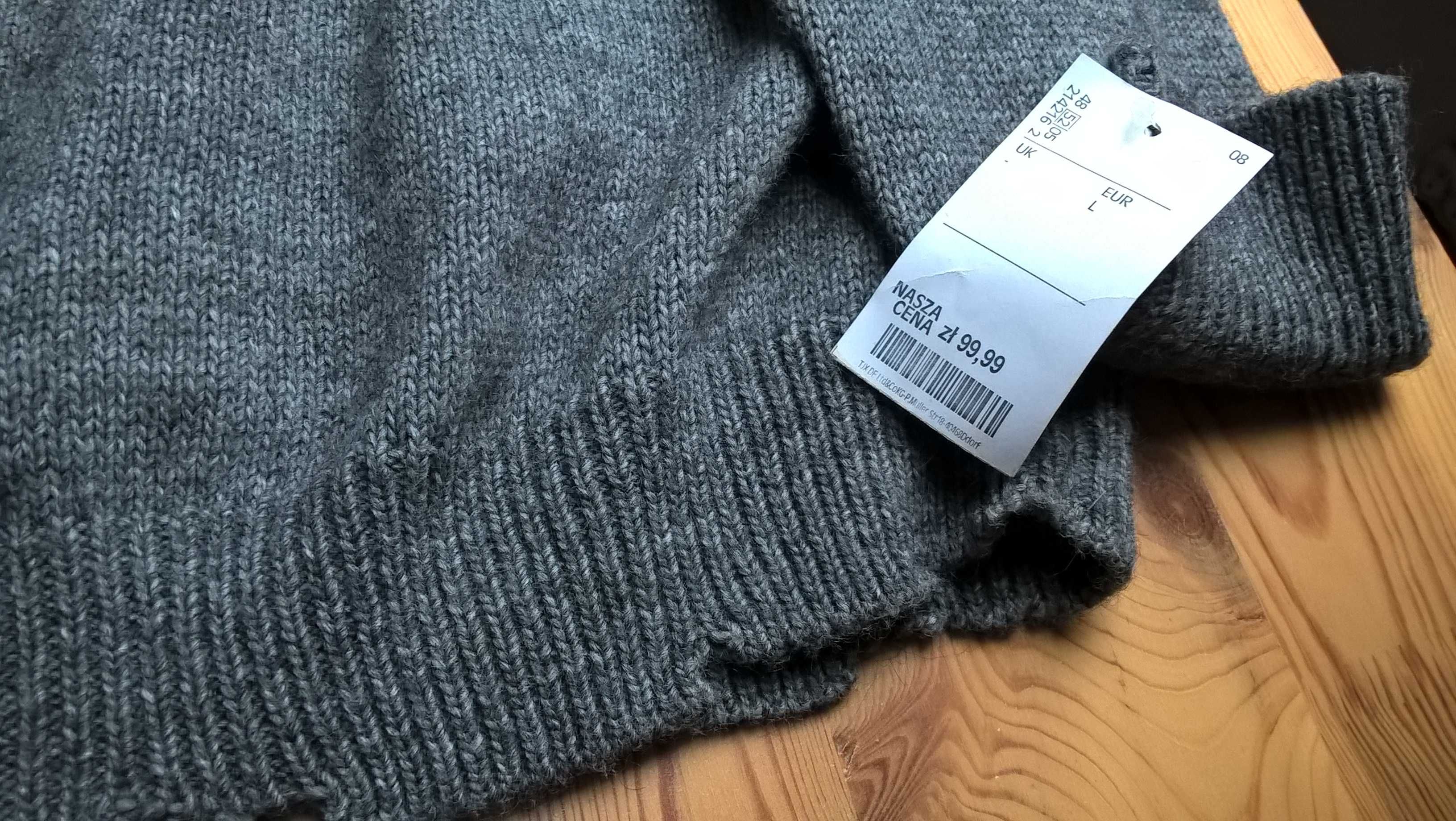 Nowy męski sweter United Colors of Benetton, rozmiar L (wełna, alpaka)
