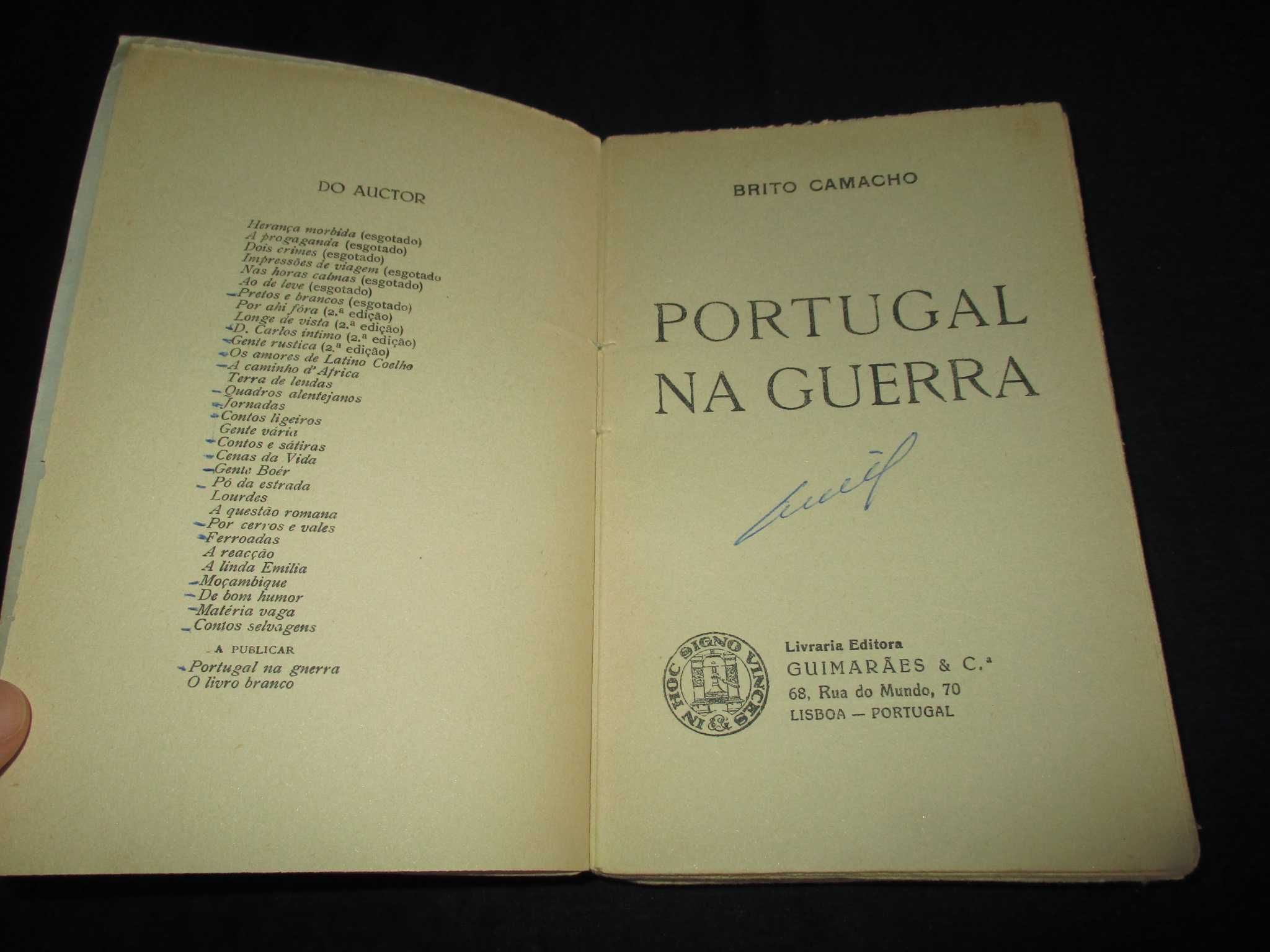 Livro Portugal na Guerra Brito Camacho 1ª edição