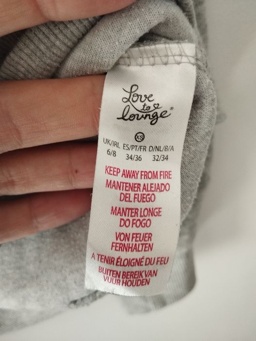 Szara pluszowa bluza welurowa XS S