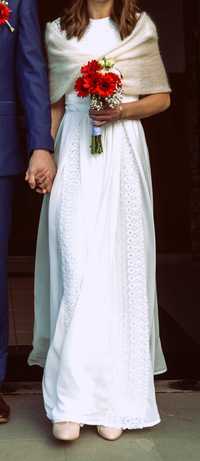 Suknia ślubna boho Ivory krótkie rękawy