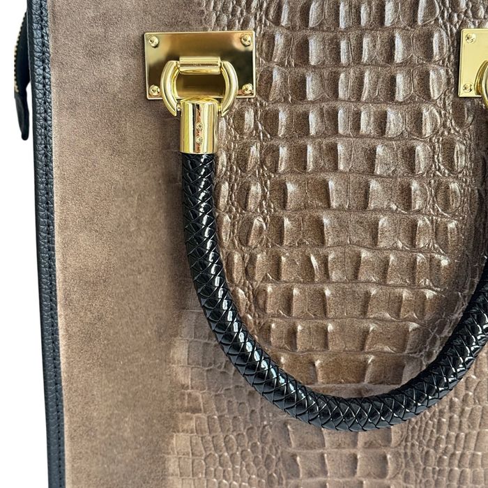 Нова італійська сумка, натуральна замша/шкіра