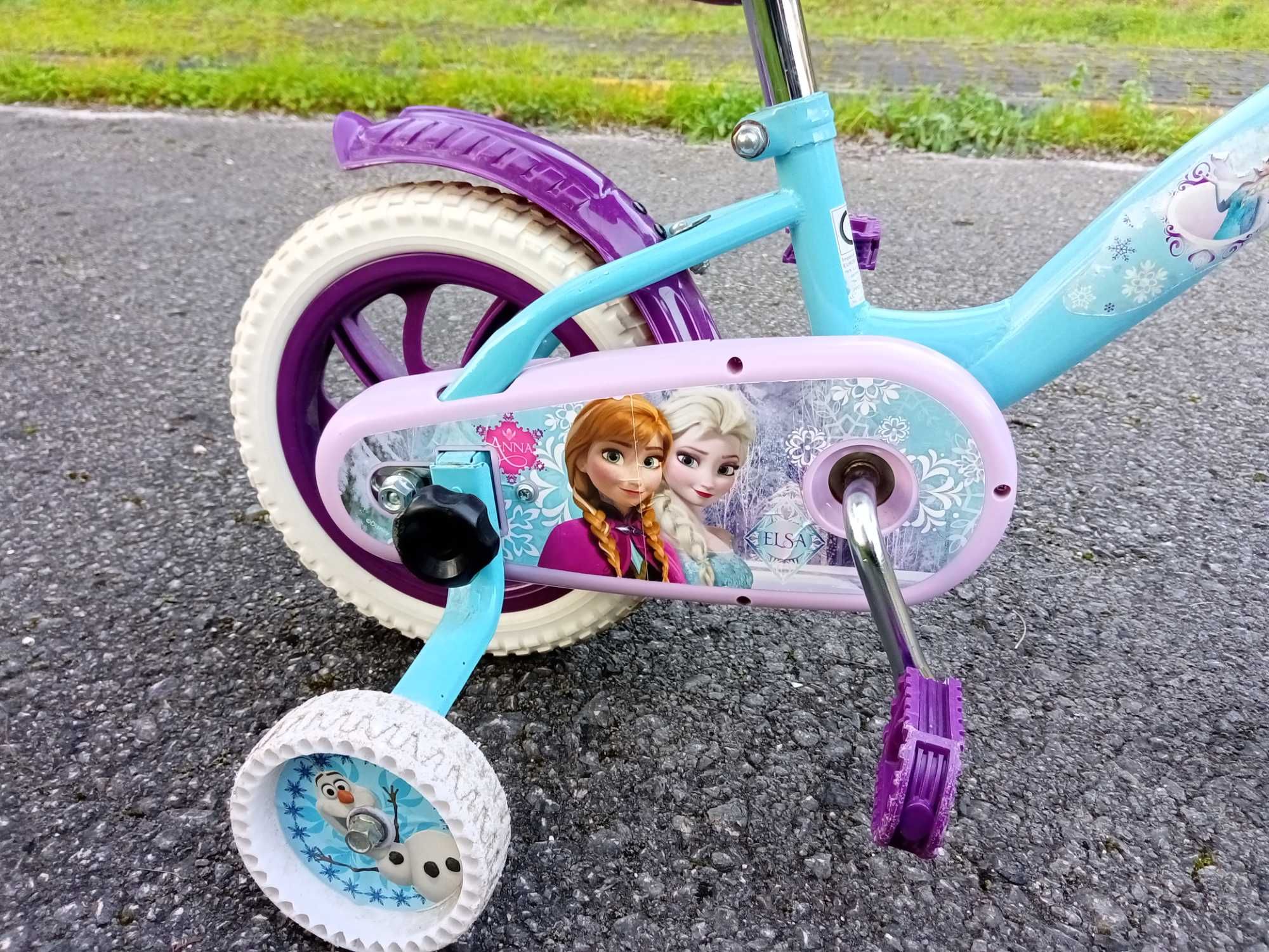 Bicicleta Frozen, roda 14, com rodas apoio