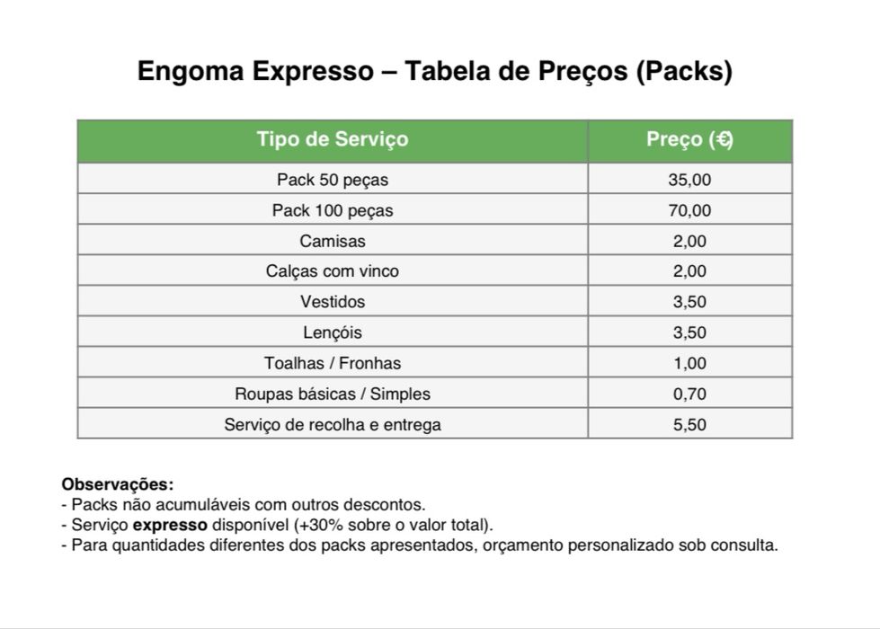 Serviço Profissional de Engomar Roupas – EGX