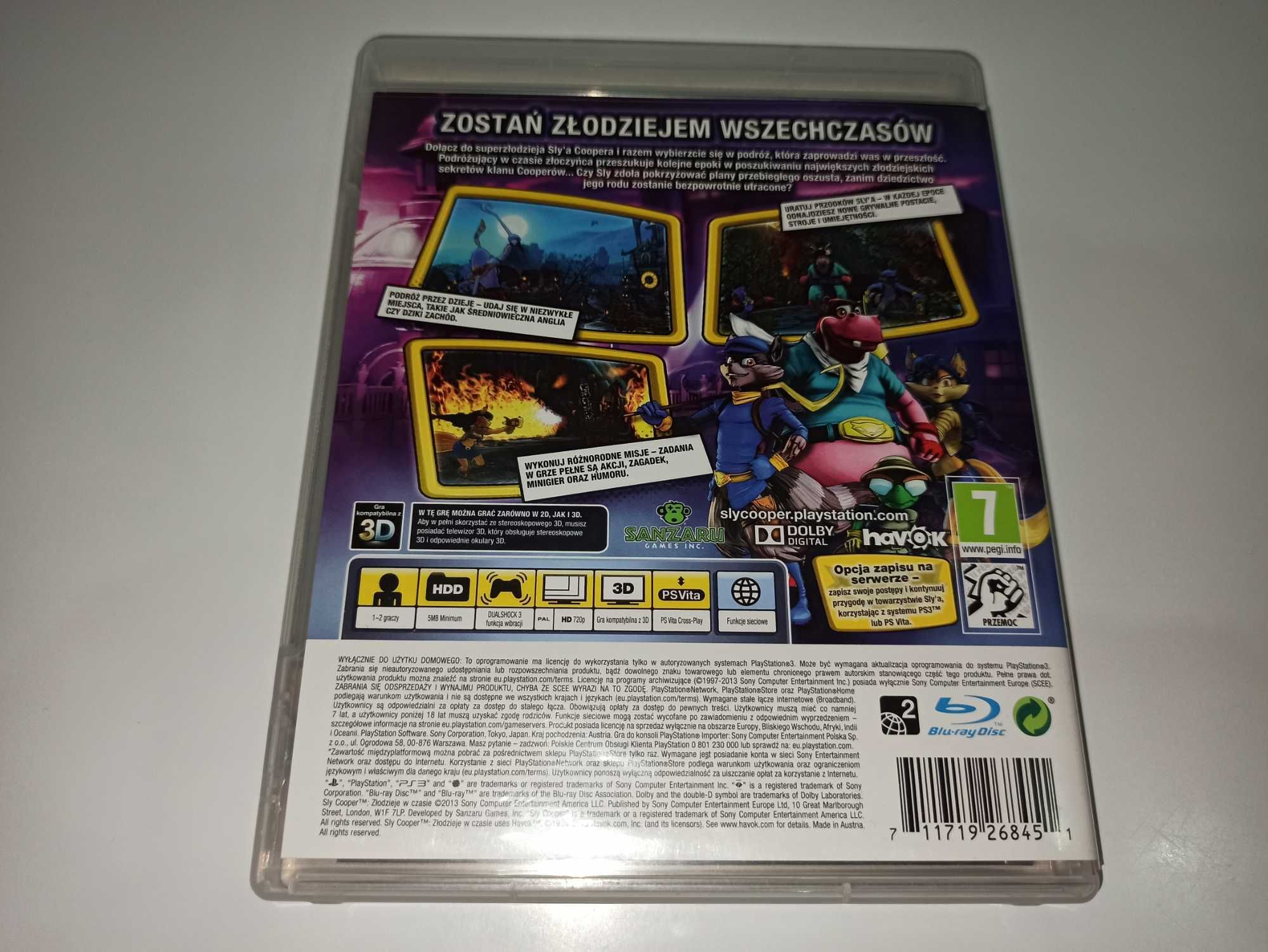 ps3 SLY COOPER ZŁODZIEJE W CZASIE PL postacie mówią po polsku UNIKAT