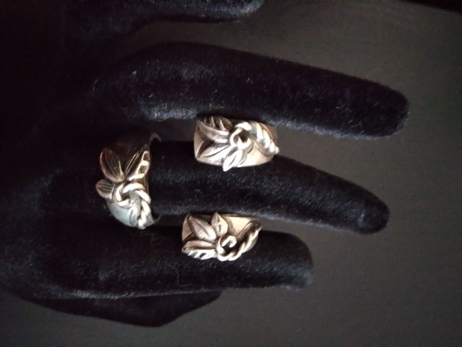 Серебряные серьги и кольцо, набор, 925 проба