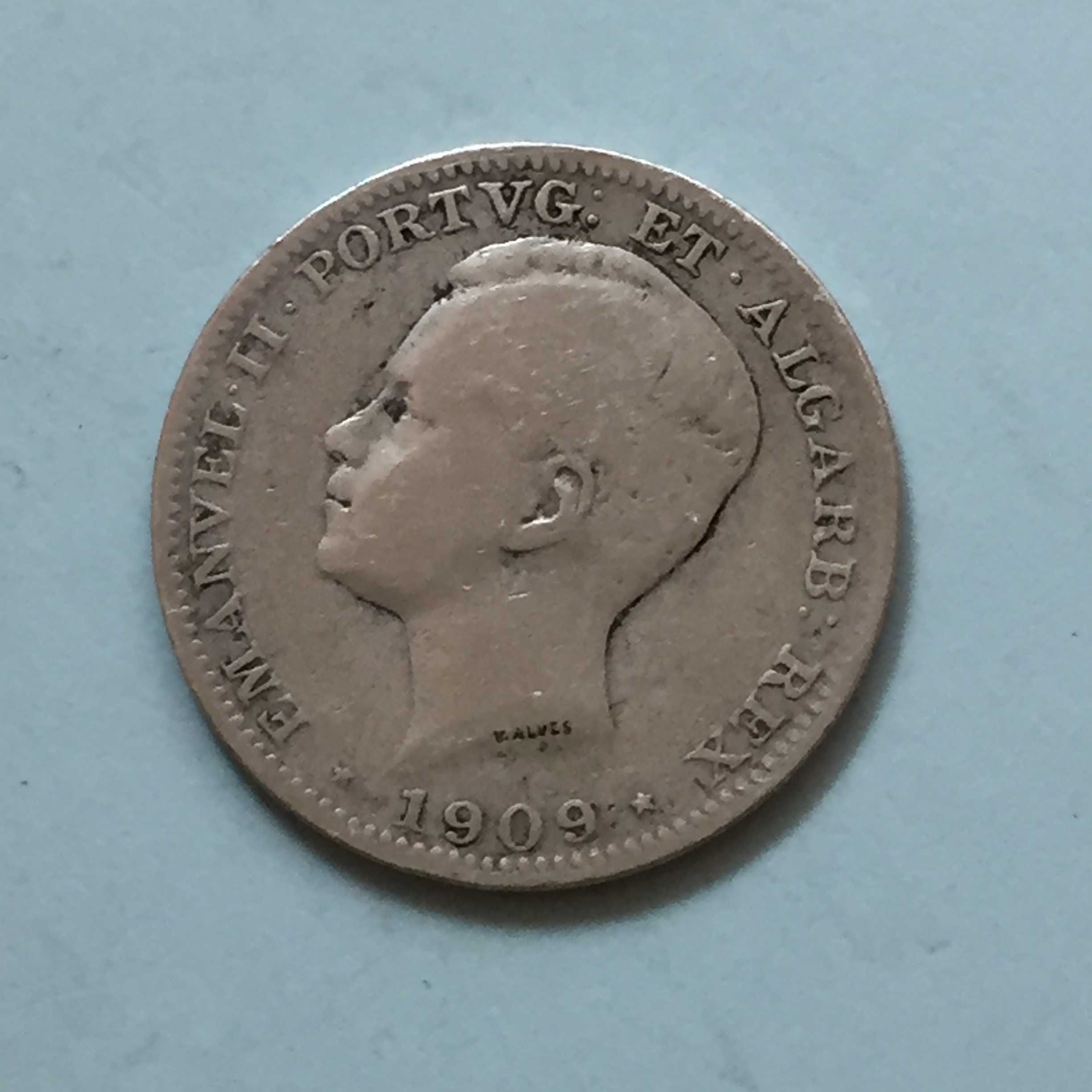 200 Réis 1909 - D. Manuel II - prata