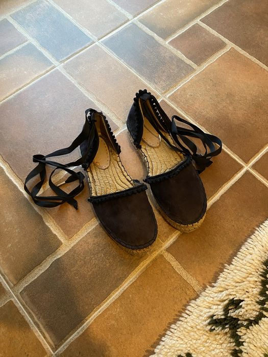 Sapatos bailarina alpercatas pretas