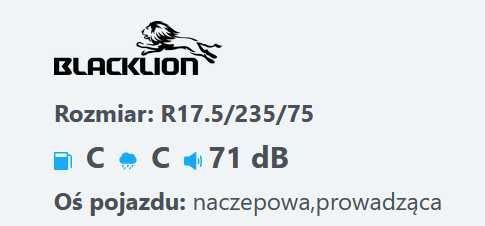 235/75R17.5 Opona ciężarowa BlackLion BF188 Prowadząca