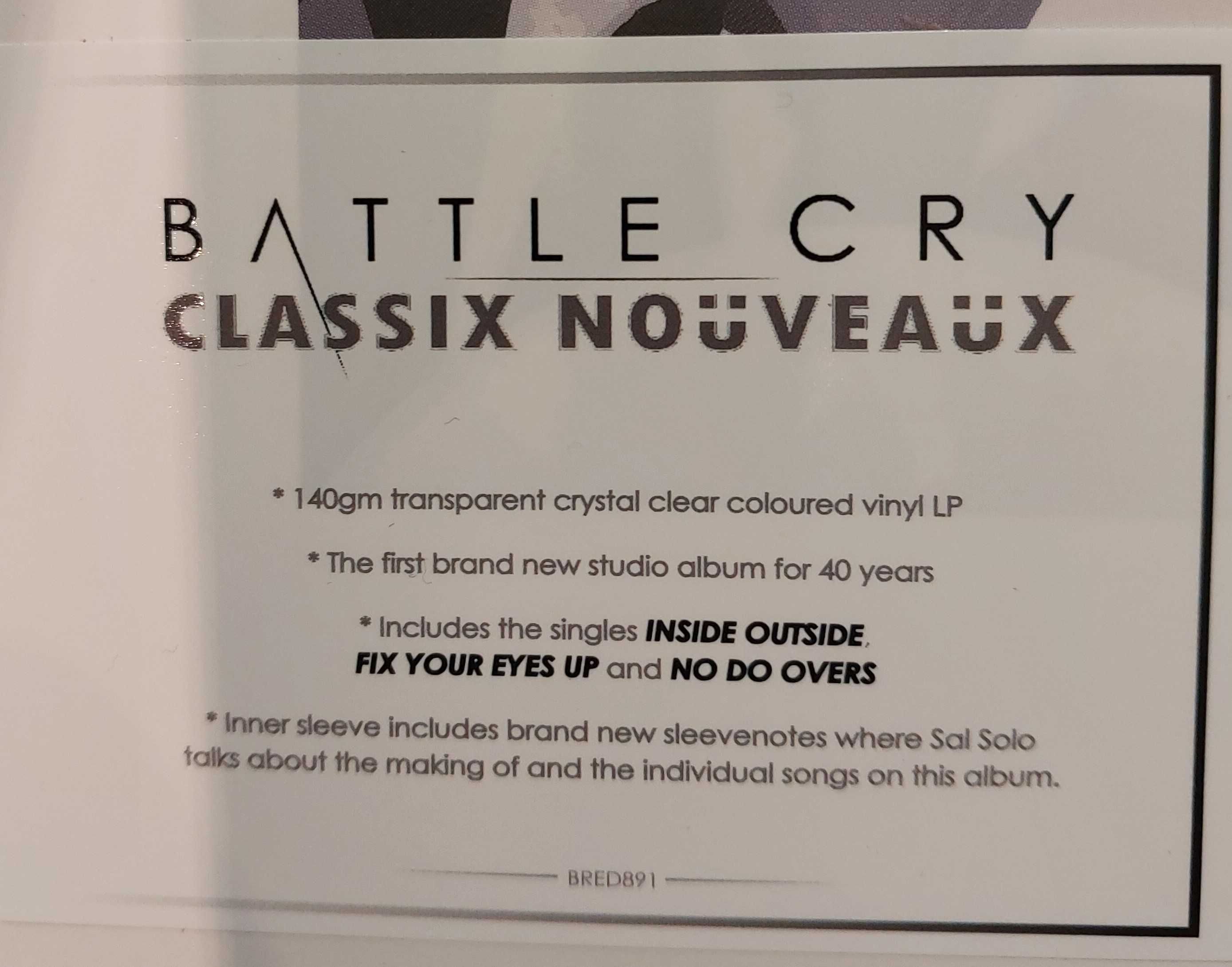 Classix Nouveaux Battle Cry Winyl nowa w folii Transparent coloured