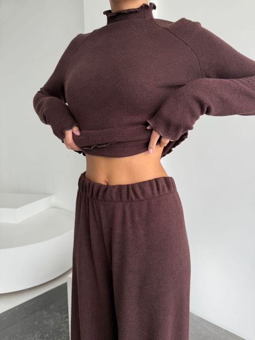 Тренд Жіночий Костюм Ангога Альпака Юкон Шоколад