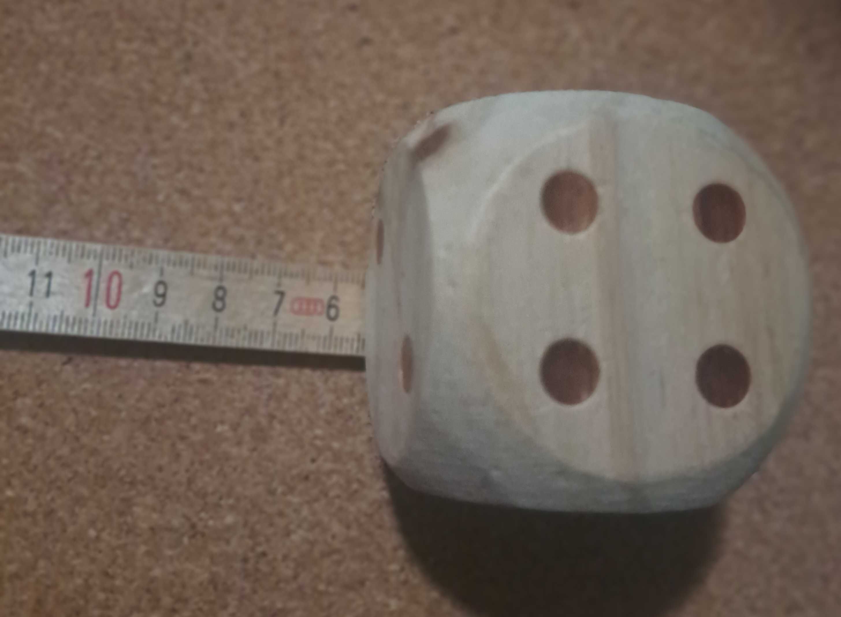 Duża drewniana sześciokątna kostka do gry, 5,5 × 5,5 × 5,5 cm