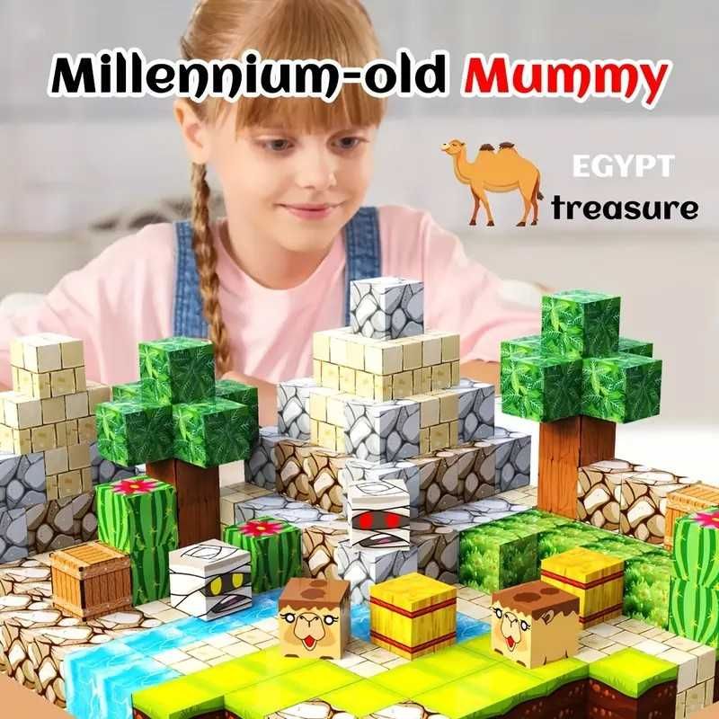 Магнітний конструктор Майнкрафт 100 блоків Minecraft магнітні кубики