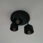 Lampa Sufitowa Nowoczesna Czarna E27 Metalowa 2+1 Loft