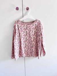110/116 * Lupilu * różowa bluzka z długim rękawem pudrową floral