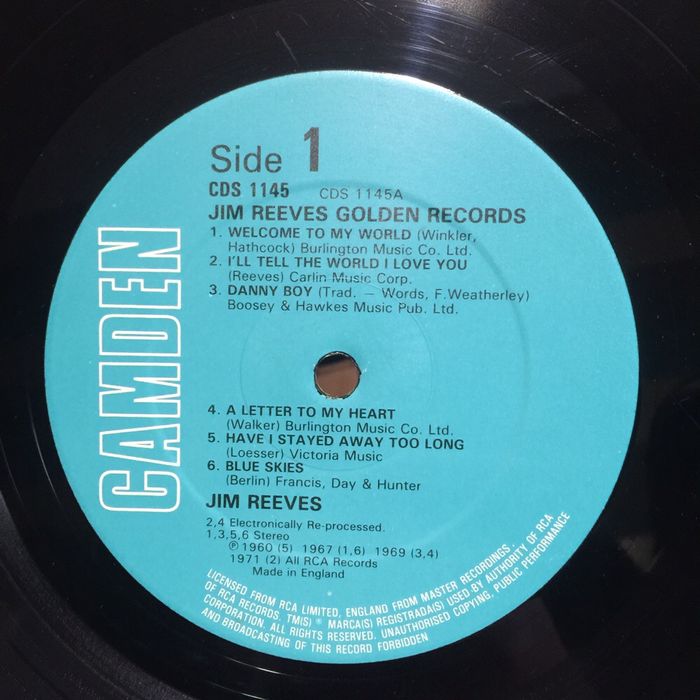 Vinil: Jim Reeves - Golden Records 1971