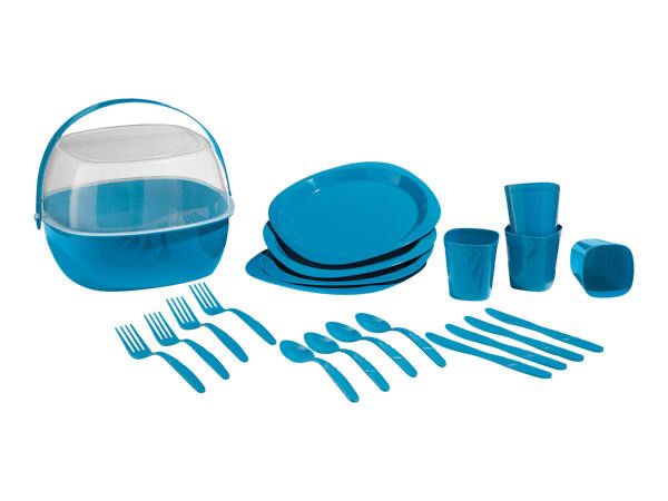 Набір пластикового посуду для пікніка на 4 особи Ernesto синій