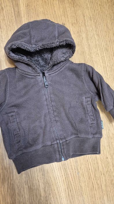 037 U bluza gruba ciepła a la kurtka dwustronna puchata h&m 56-62