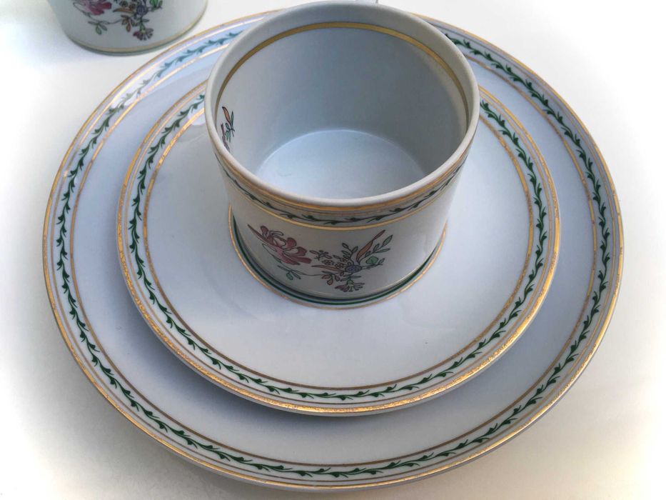 Conjunto / serviço de chá ou café Vista Alegre "Índias" (verde)