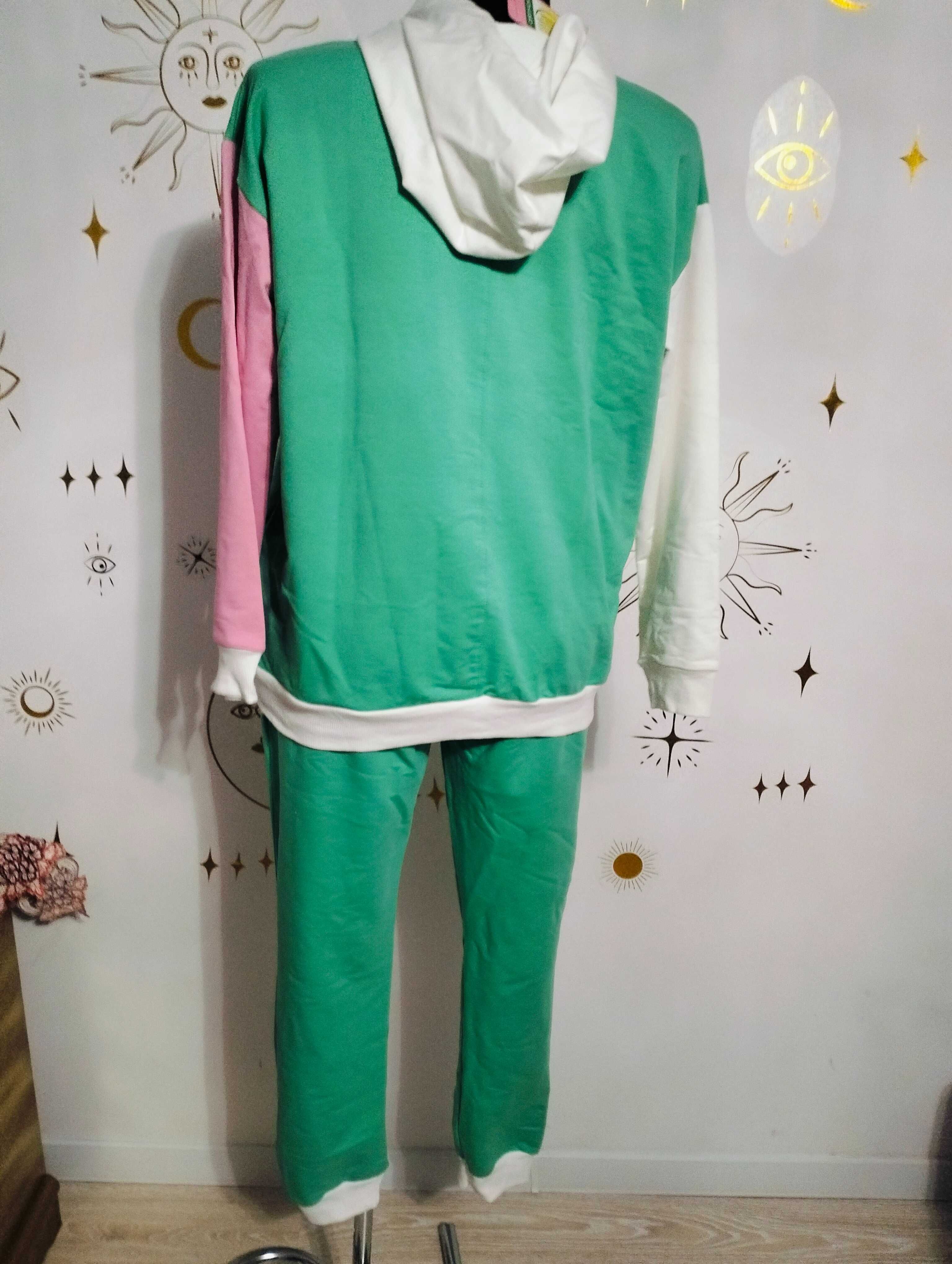 Wikiland 44 2XL Dres bawełniany Kolorowy z kapturem Cyrkonie
