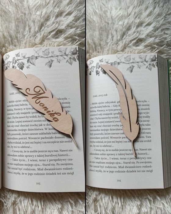 Drewniane Grawerowane Zakładki do Książki