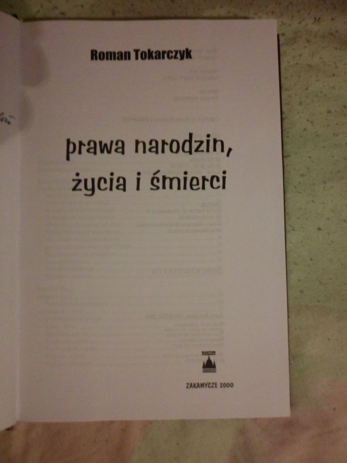 Roman Tokarczyk - Prawa narodzin,życia i śmierci podręcznik 2000 tward