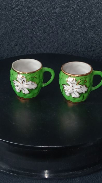 Dwa porcelanowe kieliszki dla wina. Vintage. ZSRR.