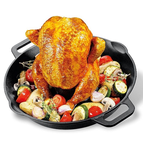 Stojak do kurczaka, śred. 28 x 9,5 cm, 0,1 l, żeliwo BBQ / Kuchenprofi