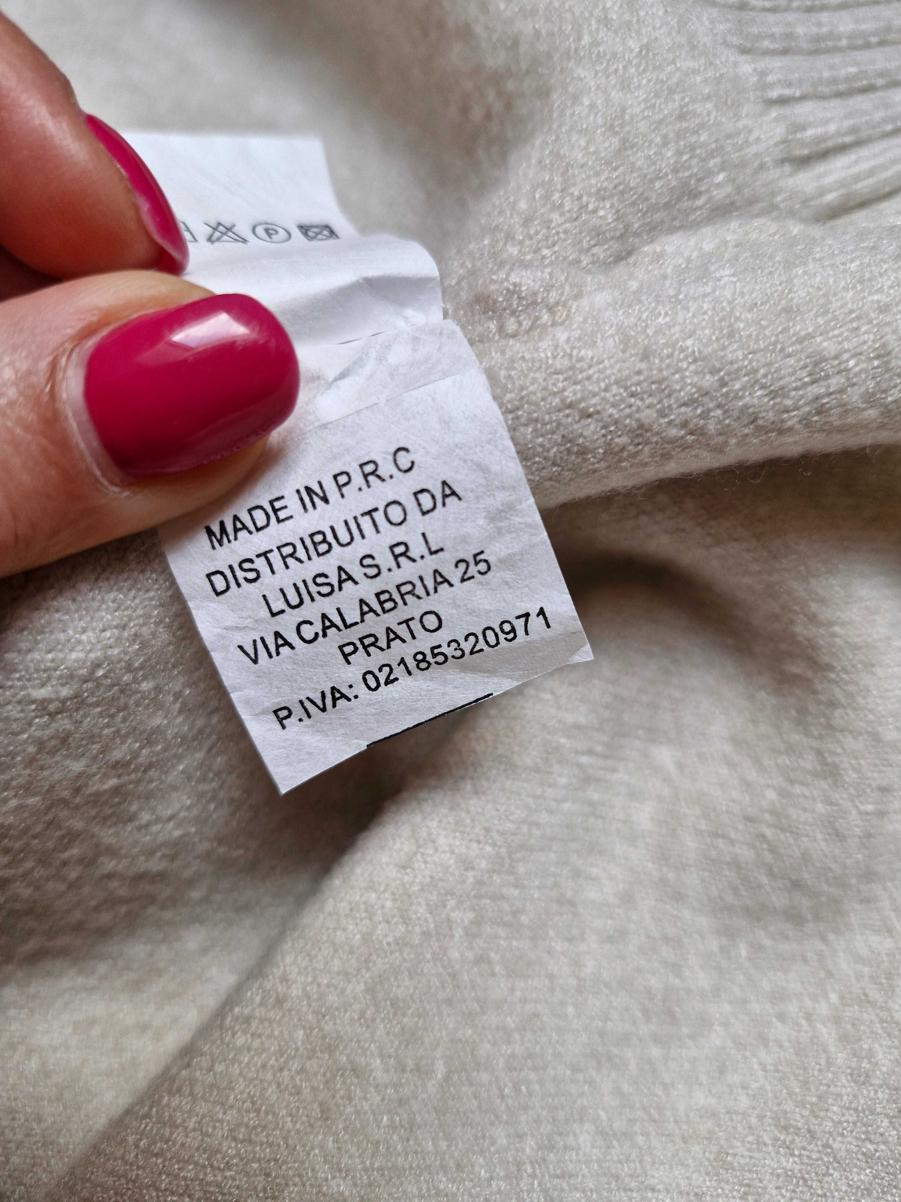Dolce piccante sukienka dzianinowa tunika sweter śmietankowa