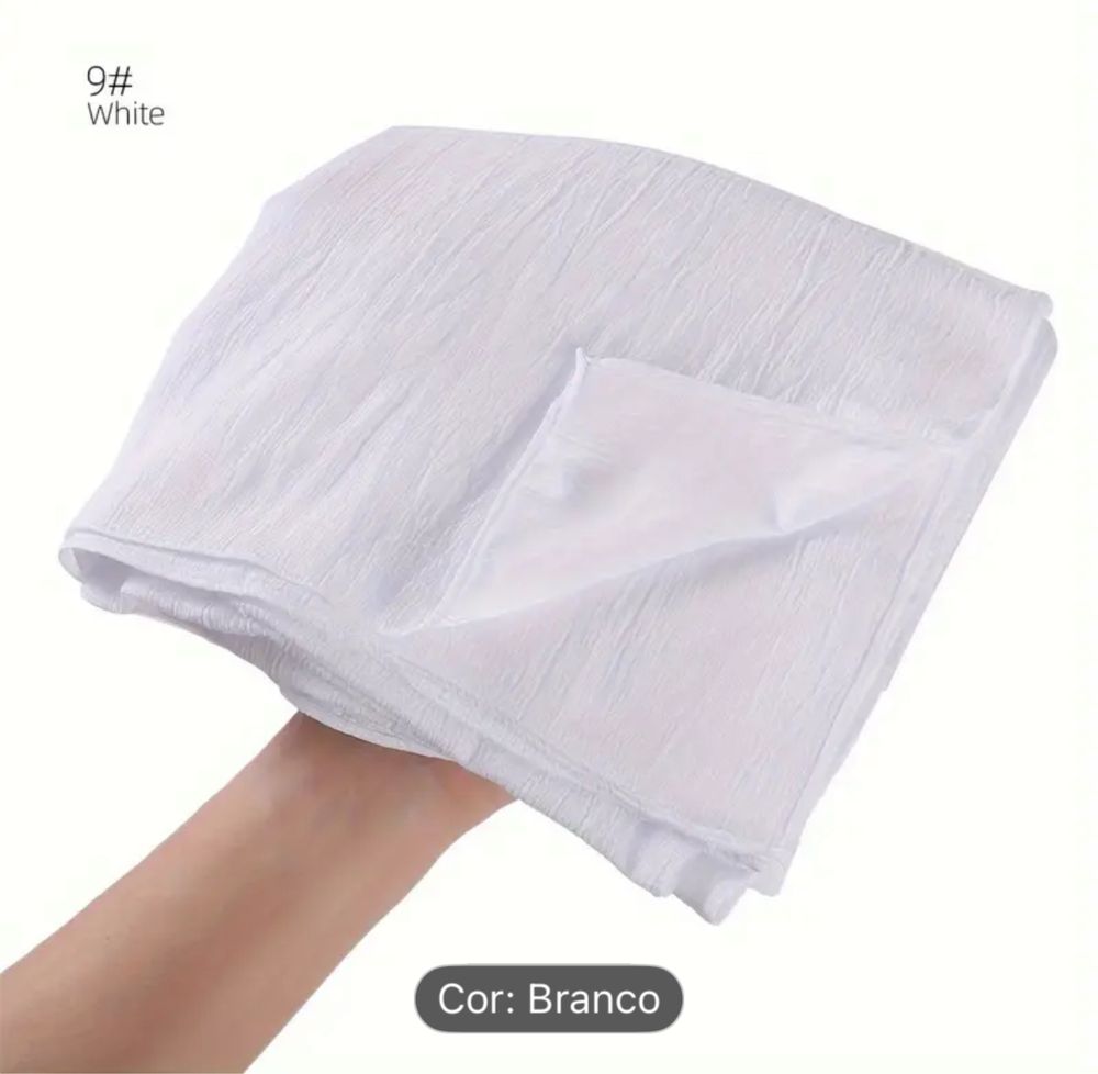 Lenço Longo branco 8 unidades