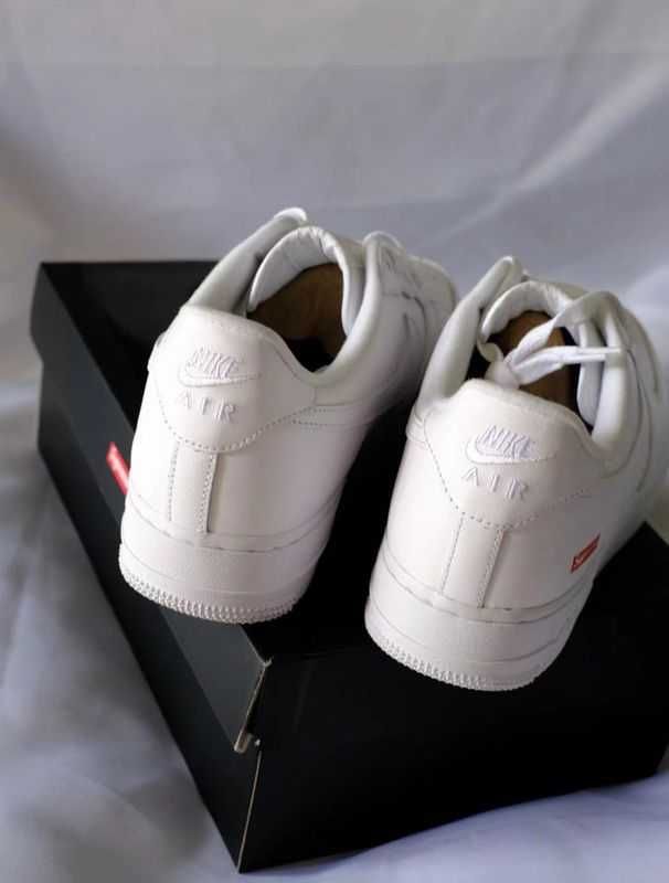 AF1\Powietrze*airDamskieNikeForce1SupremeWhite UnisexTrampki Rozm.45