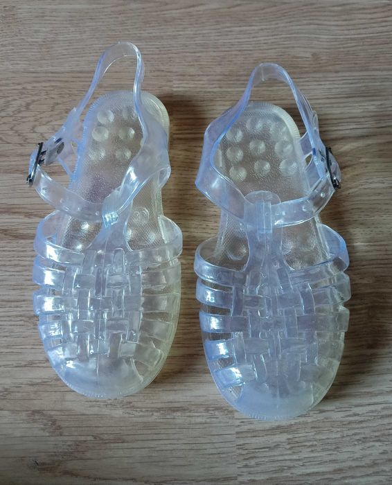 Gumowe transparentne meliski sandałki przezroczyste letnie sandały