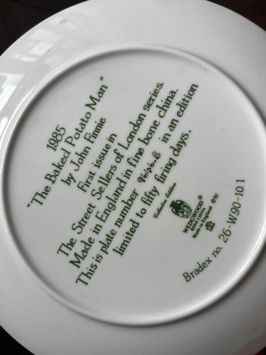 Talerz Wedgwood Bradex Baked Potato Man John Finnie uliczny sprzedawca