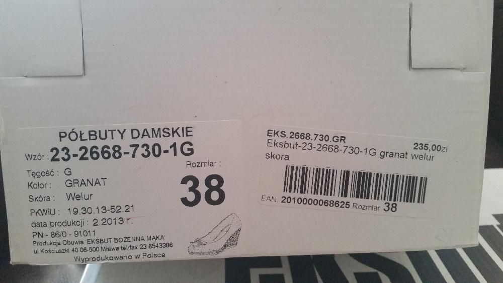 Eksbut Granatowe koturny r.38