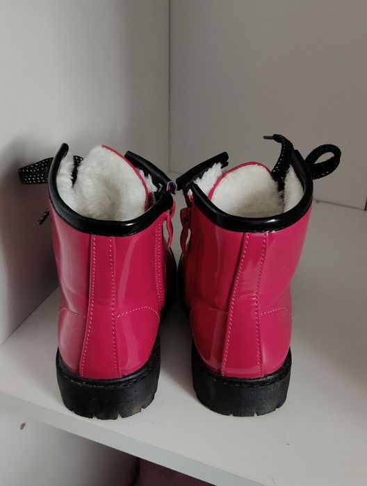 Kozaczki zimowe 23 ciemny różowy futerko