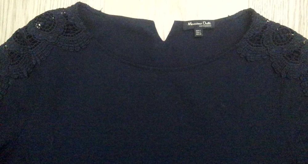 Massimo Dutti -sukienka  granatowa z koronką  roz S