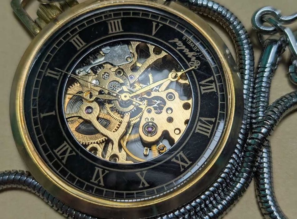 Скелетированные мужские механические часы Crystal 17 камней рабочие