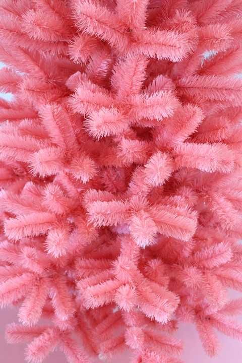 Choinka sztuczna 200 cm różowa gęsta
