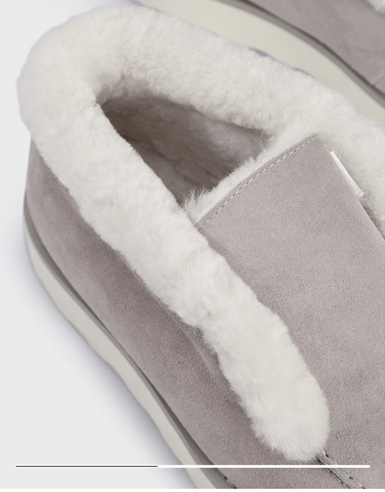 Лофери  PRPY сірий замш хутро