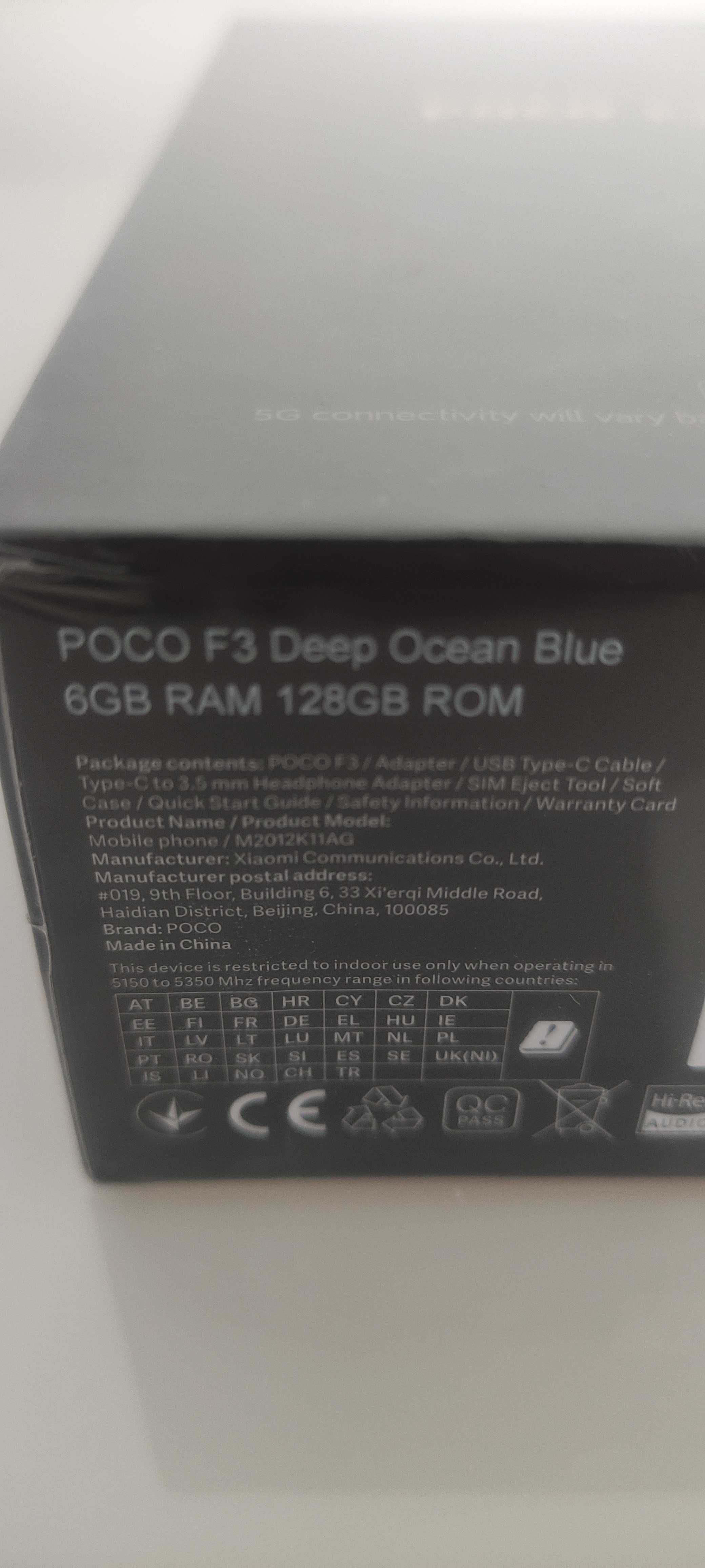 XIAOMI POCO F3 5G niebieski 6/128 GB*Amoled*,nowy*,gwarancja*słuch. Mi