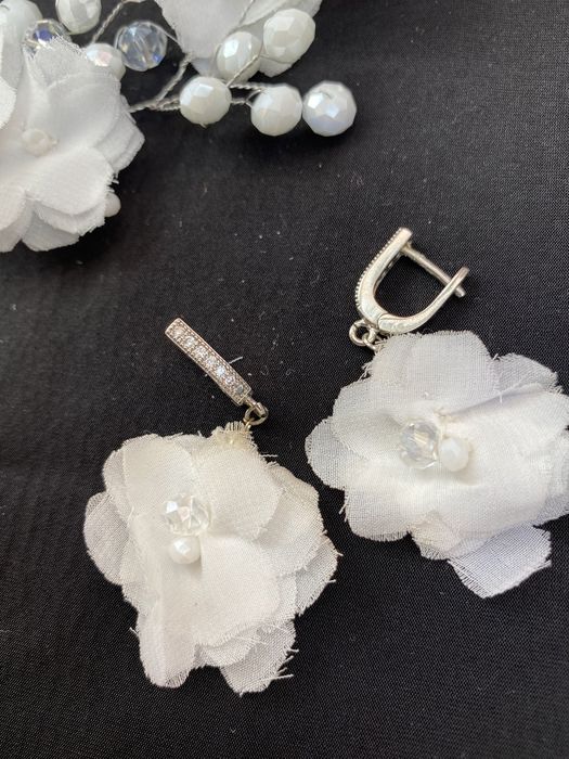 Набор серьги+заколка для волос для невесты (фотосесии)