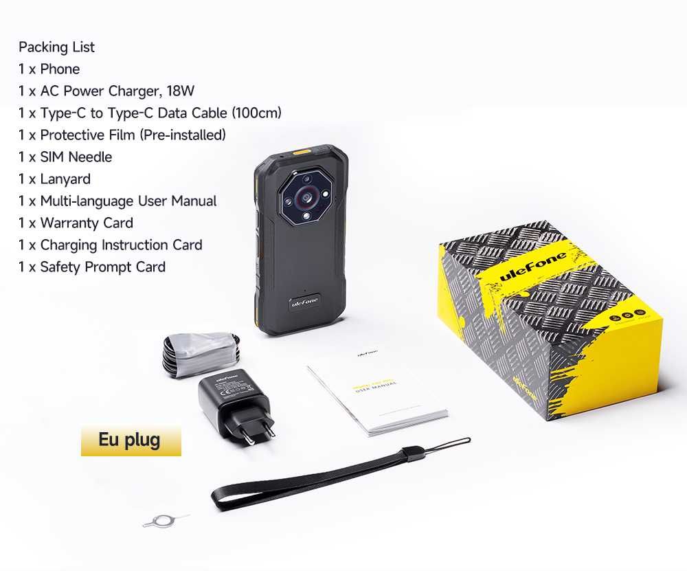 UleFone Armor X32, 12/128Gb, 48/20NV/16Mp 5500мАч 5,65" фонарь 120 люм