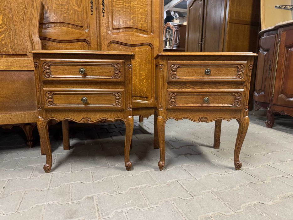 Sypialnia Ludwik szafa pięciodrzwiowa komoda łóżko szafki nocne zestaw