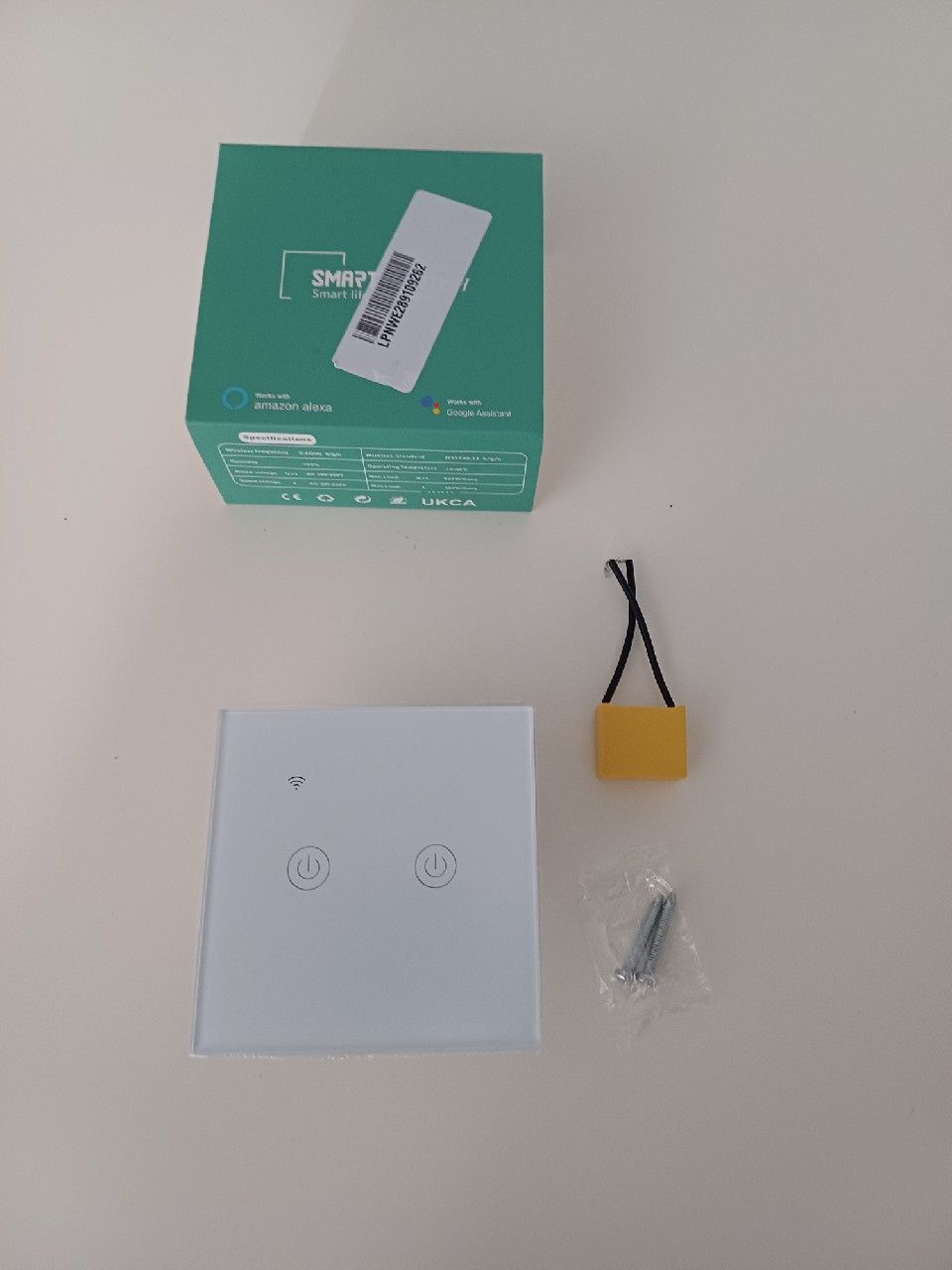 Inteligentny Podwójny włącznik światła, Wi-Fi, Tuya DS-101JL