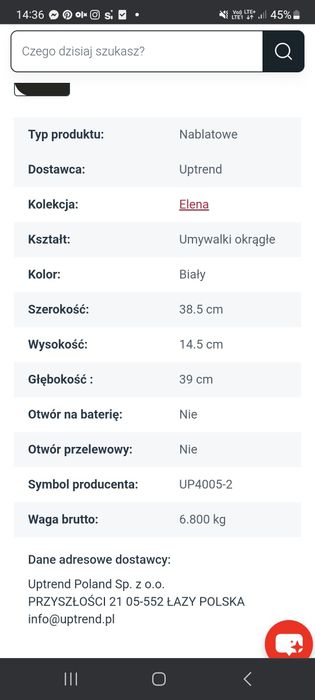 Umywalka nablatowa okrągła