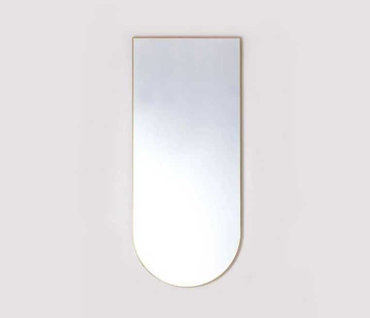 Lustro ścienne 2sztuki portal złote LED pionowe, zaokrąglone 50x150 cm