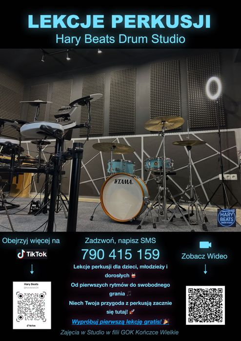 Lekcje, nauka gry na perkusji - od podstaw do swobodnego grania