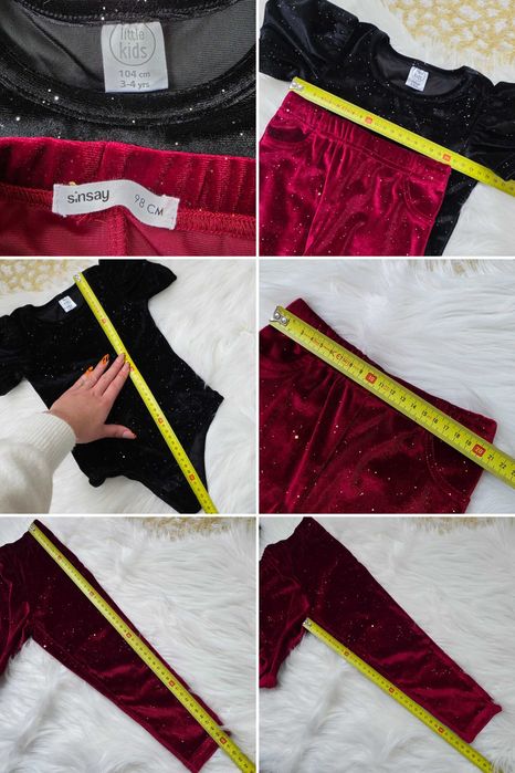 Komplet świąteczny z weluru body Little Kids legginsy Sinsay r. 98-104