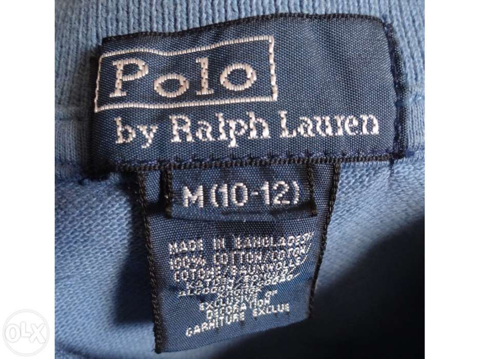 Pólo - ralph lauren - azul claro - tamanho m ( 10 a 12 anos )