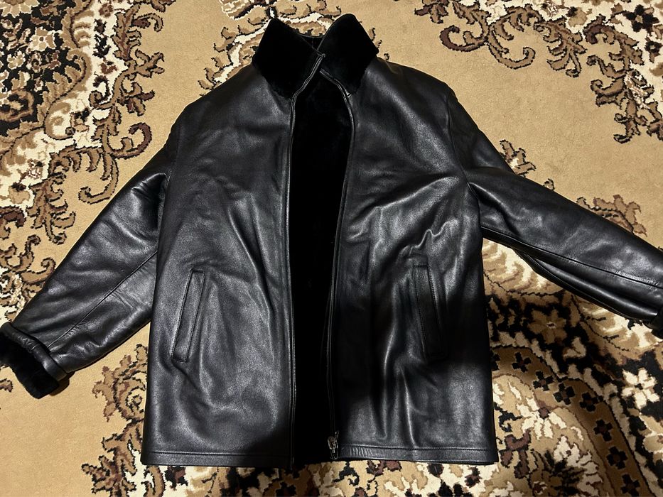 Куртка чоловіча шкіряна з натурального хутра