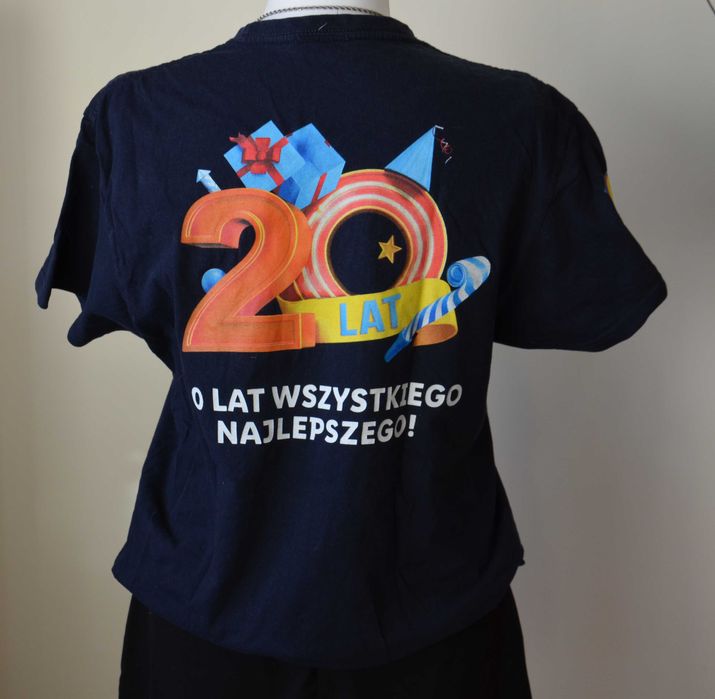 Bawełniana koszulka t-shirt z nadrukiem 20 lat rozmiar M